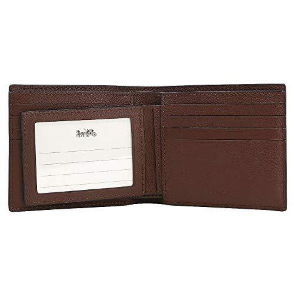 Coach 3 in 1 Compact ID Wallet F74991 Mahogany Sport Calf Leather $178 - Picture 7 of 9